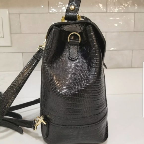 NEW Divina  Firenze genuine leather convertible bag backpack in Black - Picture 7 of 11